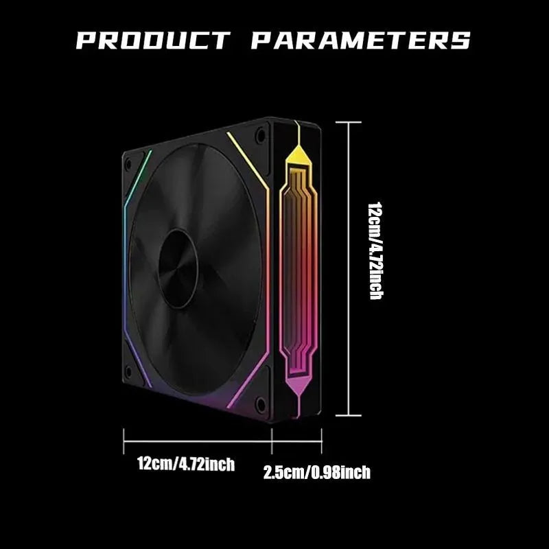 PRISM 4 RS 12cm ARGB 4 Pin Computer Case Fan Quiet Cooling 12V Large Air Volume 800-1600RPM for Desktop Gaming PC Build
