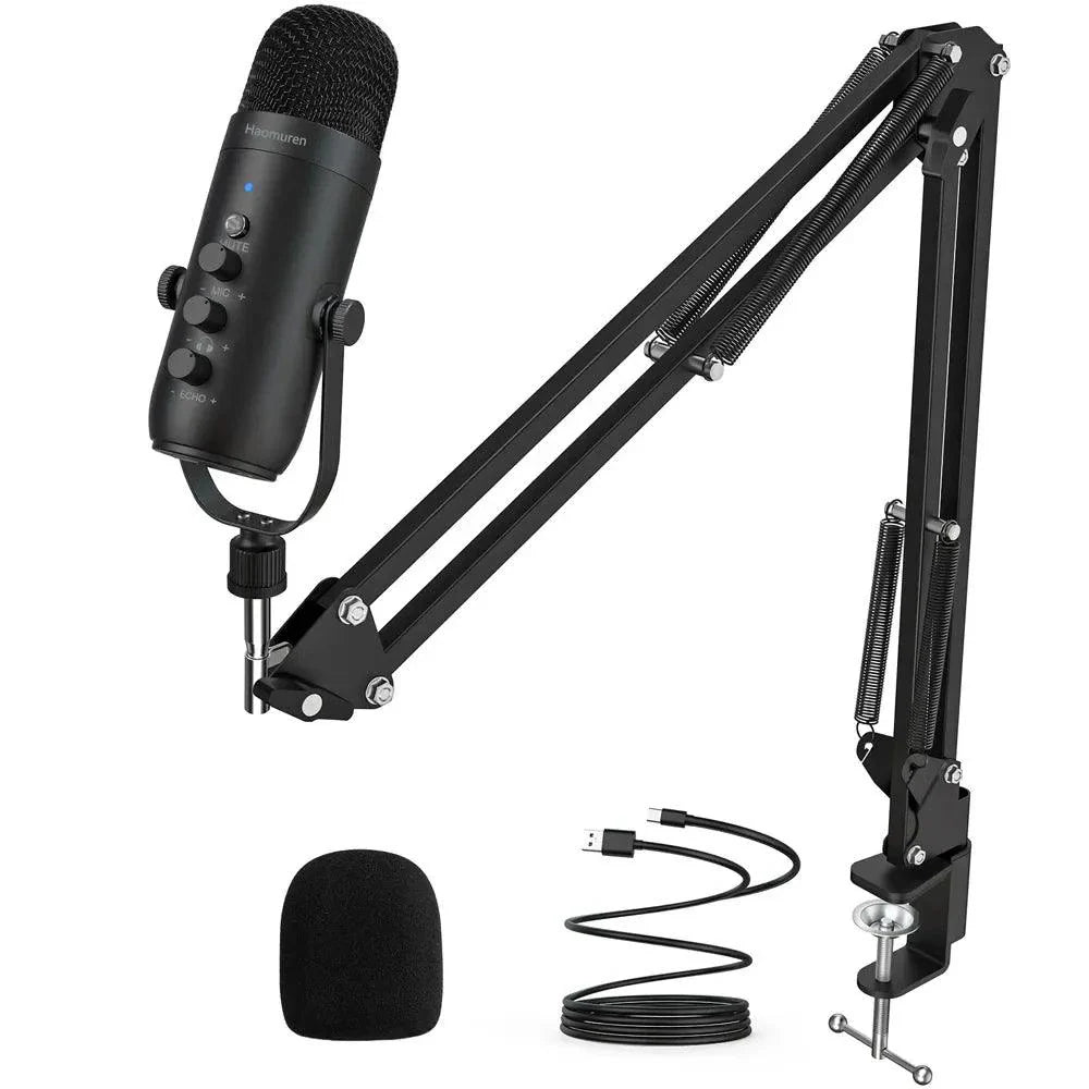 Haomuren USB Streaming Podcast Microphone Kit: Elevate Your Audio Game! 🎙️